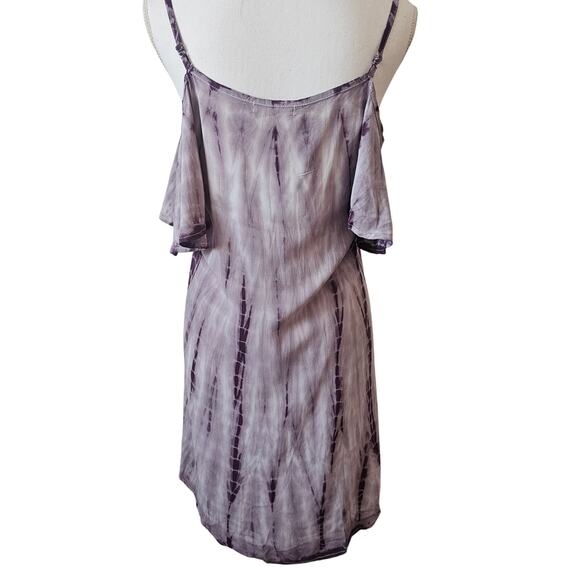 Socialite Purple Tie-Dye Crochet Cold Shoulder Dress Size M - Picture 2 of 5